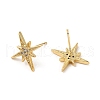 Rack Plating Brass Star Stud Earrings with Cubic Zirconia EJEW-D061-44G-2