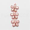 Brass Micro Pave Cubic Zirconia Links ZIRC-A003-02RG-1
