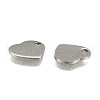 Tarnish Resistant 304 Stainless Steel Stamping Blank Tag Flat Heart Charms Pendants STAS-Q171-01-2