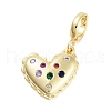 Brass with Cubic Zirconia Pendants KK-G496-02G-1