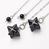 Chakra Natural Dyed & Heated Black Agate Dowsing Pendulums G-F516-01K-2