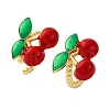 Brass Enamel Cuff Earrings EJEW-U062-01A-G-4