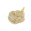 Rack Plating Brass Clear Cubic Zirconia Pendants KK-S380-07G-2