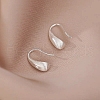999 Fine Silver Teardeop Dangle Earrings EJEW-P296-29S-4