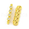Brass Clear Cubic Zirconia Spacer Bars KK-L075-009G-1