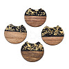 Translucent Resin & Waxed Walnut Wood Pendants RESI-Q211-04-1