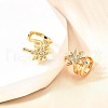 Brass Micro Pave Clear Cubic Zirconia Cuff Earrings EJEW-F370-21G-6
