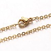 Ion Plating(IP) 304 Stainless Steel Cable Chain Necklaces NJEW-M124-02G-1