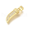 Rack Plating Brass Micro Pave Cubic Zirconia Pendants KK-Z086-64G-02-2