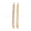 Brass Clear Teardrop Cubic Zirconia Links Connectors ZIRC-G170-20G-2