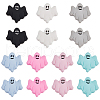 SUNNYCLUE 14Pcs 7 Colors Halloween Ghost Food Grade Eco-Friendly Silicone Beads SIL-SC0002-22-1