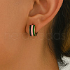 Stainless Steel Stripe Hoop Earrings IH2588-2-1