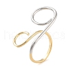 Brass Open Cuff Ring for Women RJEW-C102-10GP-1