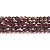 Transparent Electroplate Glass Beads Strands EGLA-A039-T3mm-B05-1