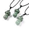 Natural Gemstone Mushroom Pendant Necklace NJEW-E065-01-2