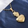 Fire Thorn Sacred Heart of Jesus 304 Stainless Steel Pendant Necklaces NJEW-M096-14G-5