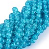 Crackle Glass Beads Strands X-CCG-Q001-8mm-06-1