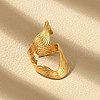 Irregular 304 Stainless Steel Open Cuff Rings RJEW-M070-01G-4