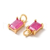 Real 18K Gold Plated Brass Micro Pave Cubic Zirconia Pendants KK-M243-08G-05-3