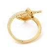 Clear Cubic Zirconia Heart Virgin Mary with Butterfly Open Cuff Ring RJEW-E064-05G-3