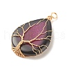 Natural Crackle Agate Pendants PALLOY-JF01527-02-4