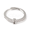 Rack Plating Brass Clear Cubic Zirconia Number 5 Adjustable Rings for Women RJEW-S407-09P-05-2