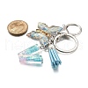 26Pcs Transparent Epoxy Resin & Transparent Acrylic & Faux Suede Tassel Keychain KEYC-JKC01202-22-5