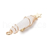 3Pcs 3 Styles Natural Mixed Stone Pointed Copper Wire Wrapped Faceted Bullet Big Pendants PALLOY-JF03572-6
