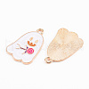 Light Gold Tone Alloy Enamel Pendants ENAM-T018-16-3