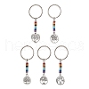 Natural Lapis Lazuli Green Aventurine Tiger Eye Red Jasper Lepidolite Howlite Red Aventurine & Alloy Keychain KEYC-JKC00813-1