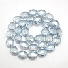 Faceted Electroplate Crystal Glass Oval Beads Strands X-EGLA-F059B-13-2