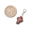 2Pcs Natural Wood Cross Pendant Decorations HJEW-JM03264-5
