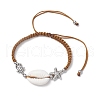 Natural Cowrie Shell Braided Bead Bracelets for Women BJEW-JB11765-04-2