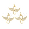 Brass Cubic Zirconia Pendants ZIRC-C022-36G-2