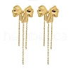 Ion Plating(IP) 304 Stainless Steel Chain Tassel Stud Earrings EJEW-G400-06G-1