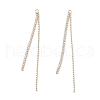 Rack Plating Brass Micro Pave Clear Cubic Zirconia Tassel Big Pendants KK-A183-04G-1