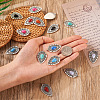 16Pcs 8 Styles Alloy Resin Imitation Gemstone Pendants RESI-TA0001-51-6