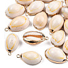 Electroplate Cowrie Shell Pendants SSHEL-S261-11-3
