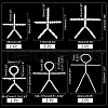  6Pcs 6 Style Plastic Action Figure Movable Skeleton DIY-PH0020-90-2