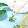 Resin Fruit Pendant Necklaces NJEW-JN05204-05-1