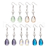 Glass and Shell Pearl Dangle Earrings EJEW-JE06020-1