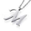 304 Stainless Steel Initial Pendant Necklaces NJEW-P151-M-P-1