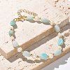 Natural Amazonite Beaded Bracelets X-BJEW-JB05265-03-7