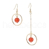 Natural Gemstone Round Beads Dangle Earrings EJEW-JE05141-4
