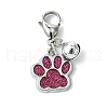 10Pcs 10 Colors Glitter Dog Paw Print Alloy Enamel Pendant Decoration HJEW-JM02272-2