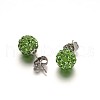 Polymer Clay Rhinestone Ball Stud Earrings EJEW-F0083-01A-1