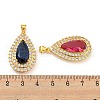 Rack Plating Brass Micro Pave Cubic Zirconia Pendants KK-H469-01G-3