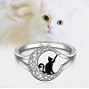 Cat Shape & Moon Alloy Finger Rings FS-WG27026-03-2