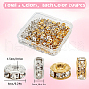 SOFPLATE 400Pcs 2 Colors Brass Rhinestone Spacer Beads RB-SP0001-06-2