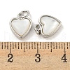 Natural Shell & Brass Heart Charms with Jump Rings KK-P275-09P-3